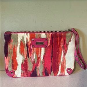 Chevron Express Pink and Red Wristlet Clutch